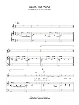 page one of Catch The Wind (Piano, Vocal & Guitar Chords (Right-Hand Melody))