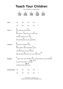 page one of Teach Your Children (Guitar Chords/Lyrics)