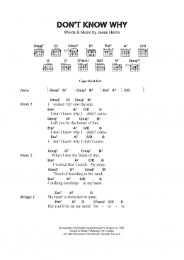 page one of Don't Know Why (Guitar Chords/Lyrics)