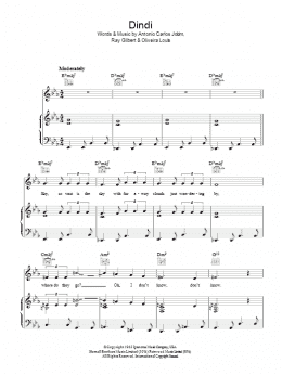 page one of Dindi (Piano, Vocal & Guitar Chords)