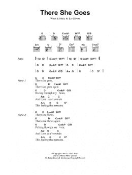 page one of There She Goes (Guitar Chords/Lyrics)