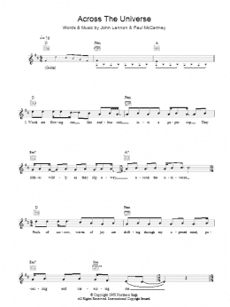 page one of Across The Universe (Lead Sheet / Fake Book)