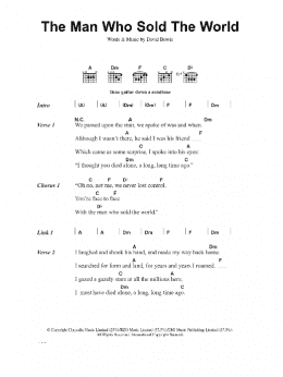 page one of The Man Who Sold The World (Guitar Chords/Lyrics)