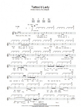 page one of Tattoo'd Lady (Guitar Tab)