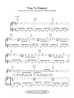 page one of Time To Pretend (Piano, Vocal & Guitar Chords)