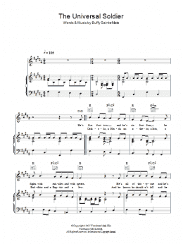 page one of The Universal Soldier (Piano, Vocal & Guitar Chords)