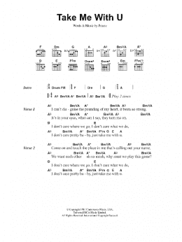 page one of Take Me With U (Guitar Chords/Lyrics)