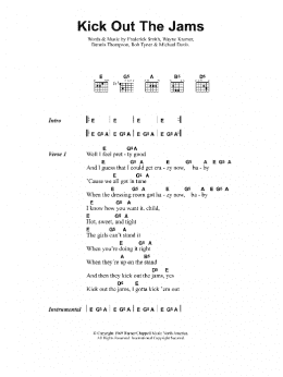 page one of Kick Out The Jams (Guitar Chords/Lyrics)