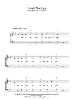 page one of I Walk The Line (Easy Piano)