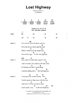 page one of Lost Highway (Guitar Chords/Lyrics)