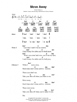 page one of Move Away (Guitar Chords/Lyrics)