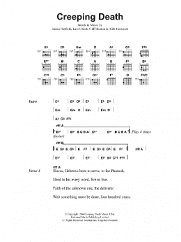 page one of Creeping Death (Guitar Chords/Lyrics)