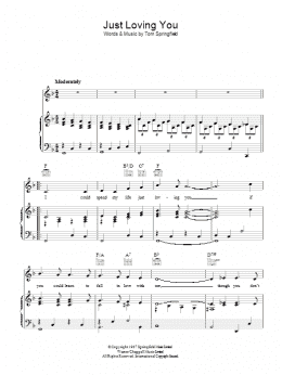 page one of Just Loving You (Piano, Vocal & Guitar Chords)