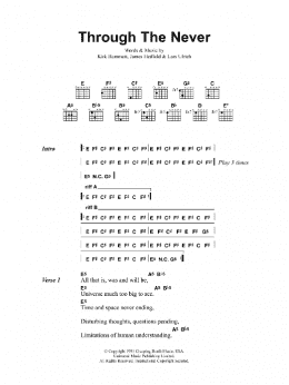 page one of Through The Never (Guitar Chords/Lyrics)