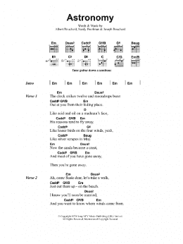 page one of Astronomy (Guitar Chords/Lyrics)