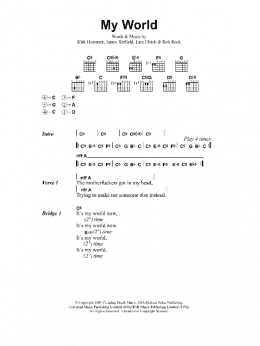 page one of My World (Guitar Chords/Lyrics)