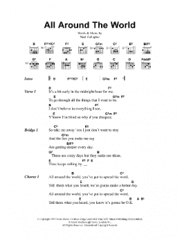 page one of All Around The World (Guitar Chords/Lyrics)