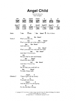 page one of Angel Child (Guitar Chords/Lyrics)