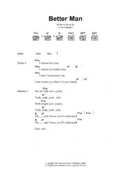 page one of Better Man (Guitar Chords/Lyrics)