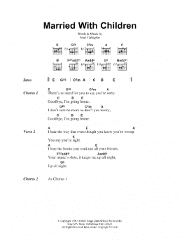 page one of Married With Children (Guitar Chords/Lyrics)