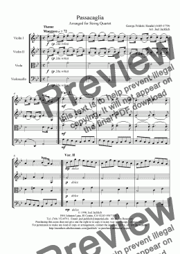 page one of Passacaglia in g (String Quartet)