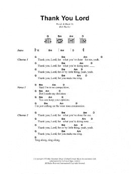 page one of Thank You Lord (Guitar Chords/Lyrics)