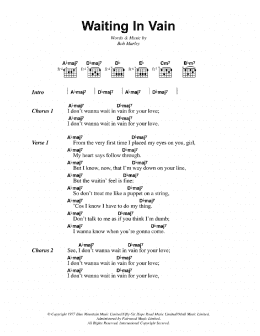 page one of Waiting In Vain (Guitar Chords/Lyrics)