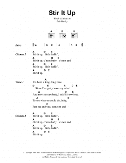 page one of Stir It Up (Guitar Chords/Lyrics)