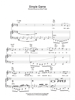 page one of A Simple Game (Piano, Vocal & Guitar Chords)