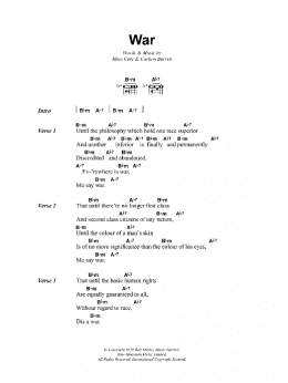 page one of War (Guitar Chords/Lyrics)