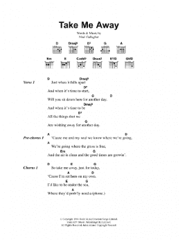 page one of Take Me Away (Guitar Chords/Lyrics)