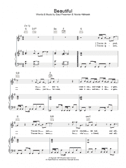 page one of Beautiful (Piano, Vocal & Guitar Chords)