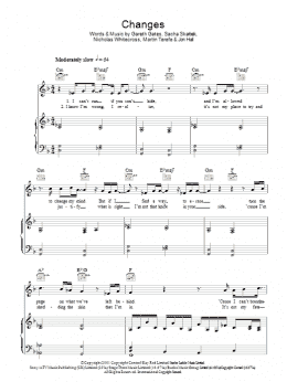 page one of Changes (Piano, Vocal & Guitar Chords)