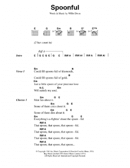 page one of Spoonful (Guitar Chords/Lyrics)