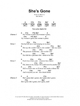 page one of She's Gone (Guitar Chords/Lyrics)