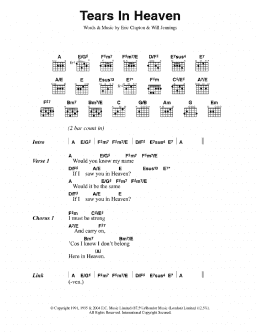 page one of Tears In Heaven (Guitar Chords/Lyrics)