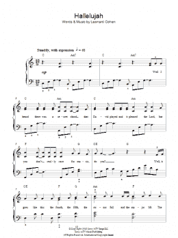 page one of Hallelujah (Easy Piano)