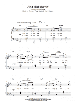 page one of Ain't Misbehavin' (Easy Piano)