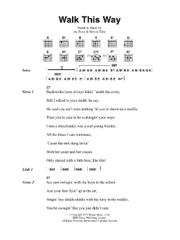 page one of Walk This Way (Guitar Chords/Lyrics)