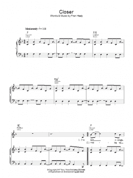 page one of Closer (Piano, Vocal & Guitar Chords)