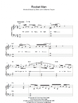 page one of Rocket Man (Easy Piano)