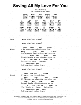 page one of Saving All My Love For You (Guitar Chords/Lyrics)