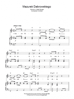 page one of Mazurek Dabrowskiego (Polish National Anthem) (Piano, Vocal & Guitar Chords)