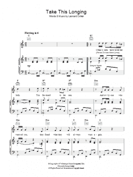 page one of Take This Longing (Piano, Vocal & Guitar Chords)