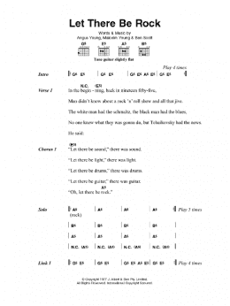 page one of Let There Be Rock (Guitar Chords/Lyrics)