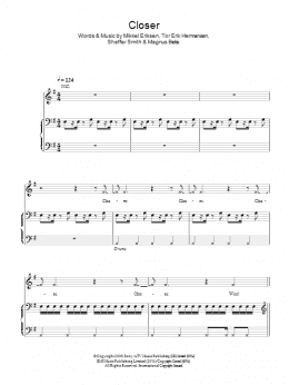 page one of Closer (Piano, Vocal & Guitar Chords)