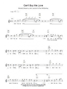 page one of Can't Buy Me Love (Lead Sheet / Fake Book)