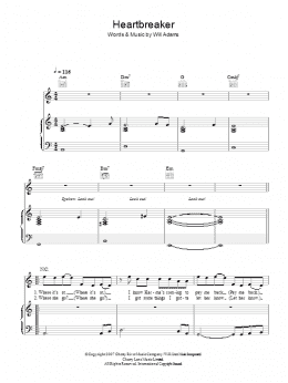 page one of Heartbreaker (Piano, Vocal & Guitar Chords)