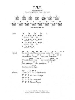 page one of T.N.T. (Guitar Chords/Lyrics)