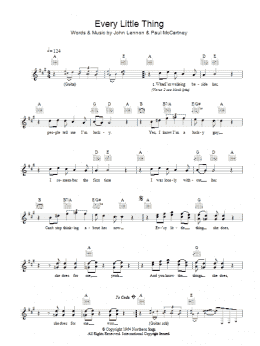 page one of Every Little Thing (Lead Sheet / Fake Book)